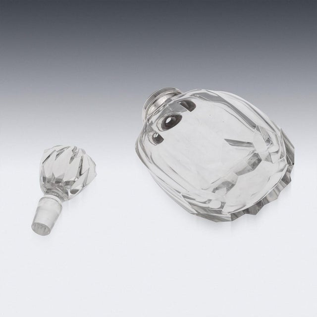 Antique German Silver and Cut Glass Decanter, 1900s For Sale - Image 6 of 14