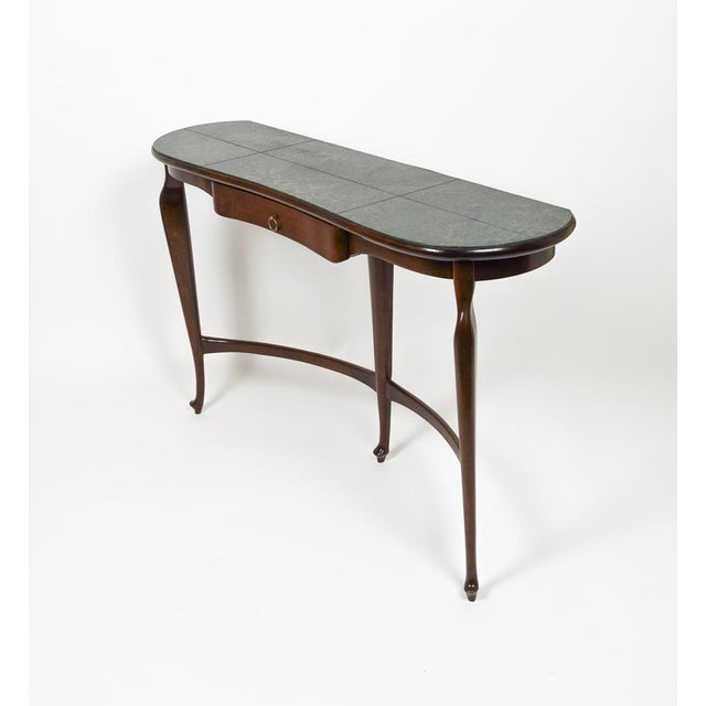 Wall Console Table in Brass and Green Marble by Guglielmo Ulrich, 1940s For Sale - Image 12 of 15