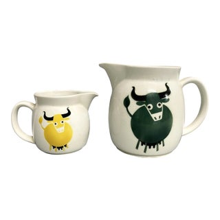 Arabia Finland Bull Pitchers - A Pair For Sale