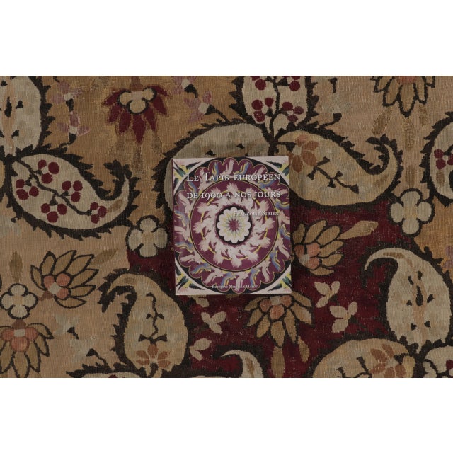 Antique Bessarabian Square Tapestry in Red & Brown Floral Patterns- Rug & Kilim For Sale - Image 10 of 10