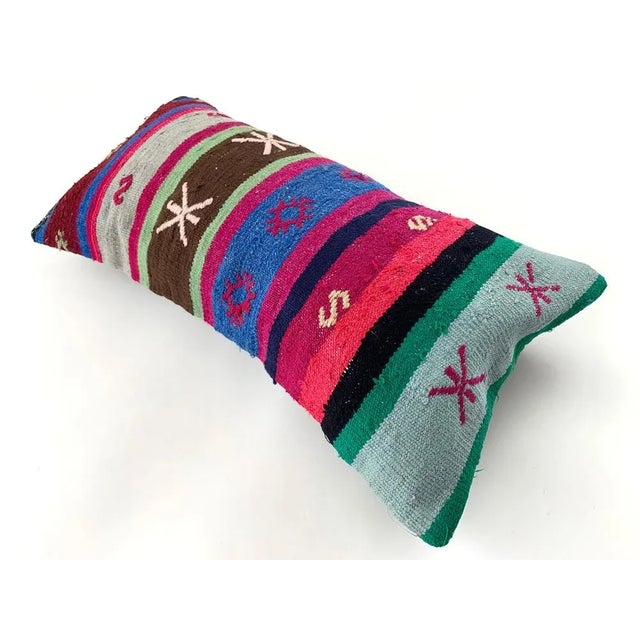 Vintage Turkish Handmade Kilim Cushion Cover, 1960s For Sale - Image 6 of 11