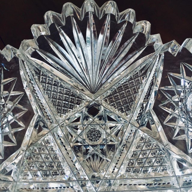 8” American Brilliant Period Cut Glass Bowl With Star Pattern Chairish