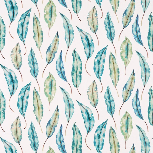Harlequin Kinina Fabric in Marine/Lime - a Sample For Sale