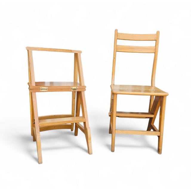 Library Ladder Chairs, 1950s, Set of 2 For Sale - Image 15 of 18