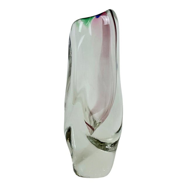 Glass Vase attributed to Rudolf Beránek for Skrdlovice, 1960s For Sale