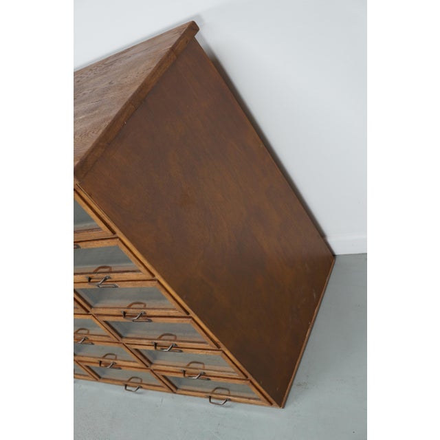 Vintage Dutch Oak Haberdashery Shop Cabinet, 1930s For Sale - Image 17 of 18