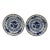 Circa 1780 Dutch Pair of Delft Yellow Rim Blue & White Soup Plates For Sale
