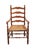 American Statton Furniture Solid Hard Rock Maple Colonial Early American Ladder Back Dining Arm Chair W. Rush Seat For Sale - Image 3 of 10