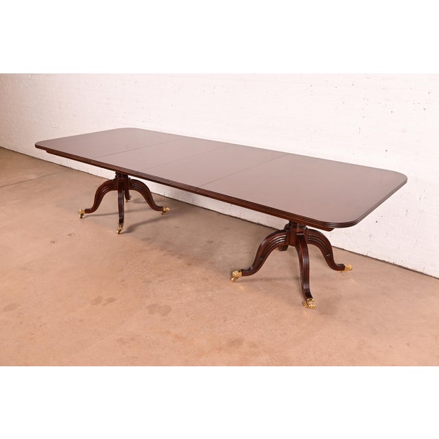 Ralph Lauren Regency Carved Mahogany "Duke" Extension Dining Table, Newly Refinished For Sale - Image 11 of 11