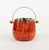 Midcentury beautiful ice bucket in red goatskin and brass with handle by Aldo Tura. Made in Italy in the 1960s. This piece...