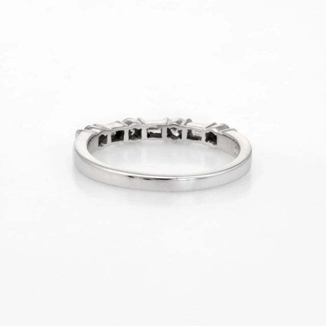 Mid 20th Century Mid 20th Century Tiffany & Co Diamond Band Vintage Platinum Ring Half Hoop Mixed Cuts size 7 For Sale - Image 5 of 8