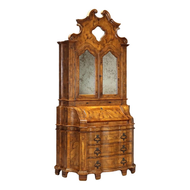 Walnut and Burl Walnut Trumeau, Italy, 1900s For Sale