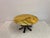 Round coffee table Onyx top on a wrought iron base Late 20th Century Europe.