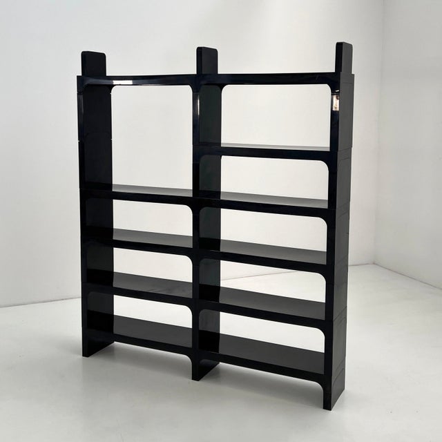 Black Modular Shelf by Olaf Von Bohr for Kartell, 1970s, in Good conditions. Designed 1970 to 1979 This piece has an...