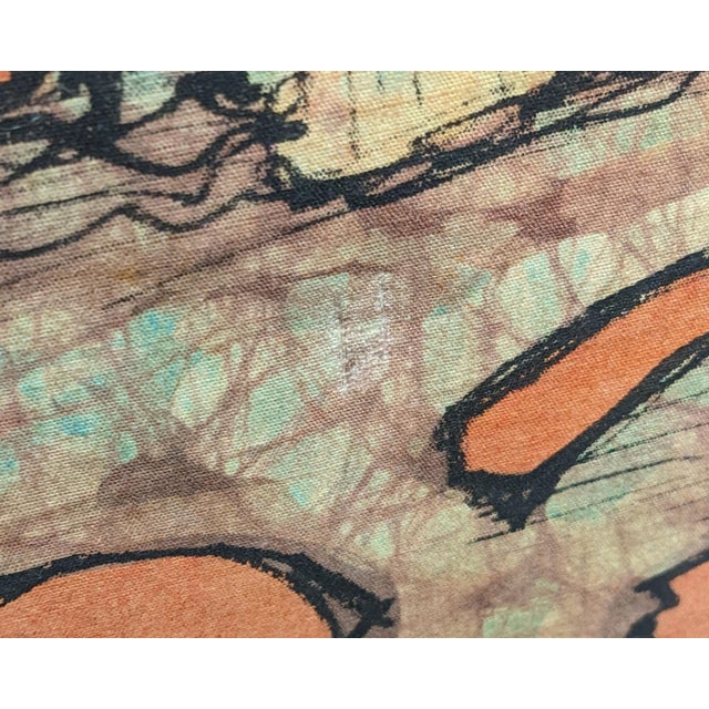 Textile Abstract Landscape Batik Signed by Harry Hilson For Sale - Image 7 of 9