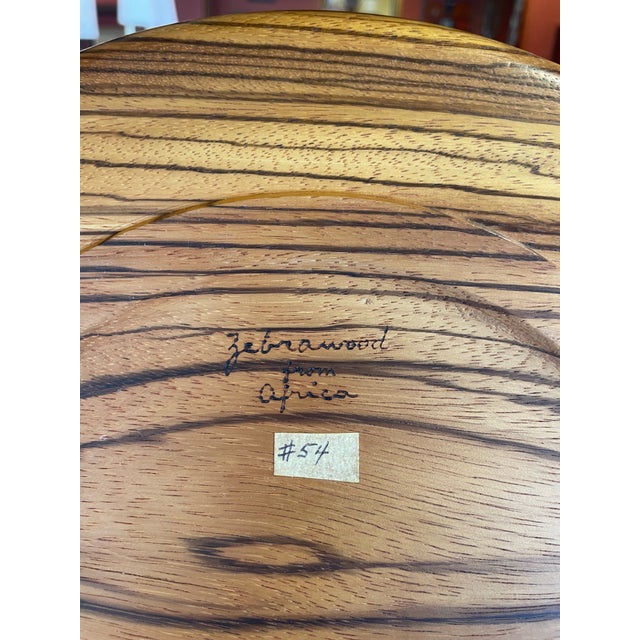 Wood 1960s Bob Stocksdale African Zebra Wood Charger For Sale - Image 7 of 7