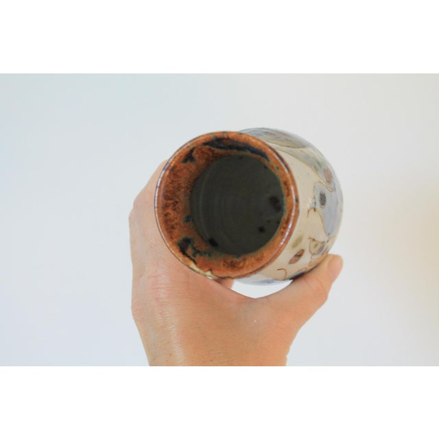 Mexican Tonala Folk Art Ceramic Pottery Vase For Sale In Milwaukee - Image 6 of 8