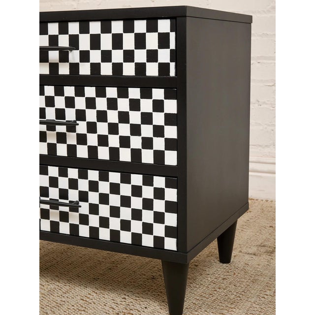 Black Mid 20th Century Black and White Nightstand For Sale - Image 8 of 11
