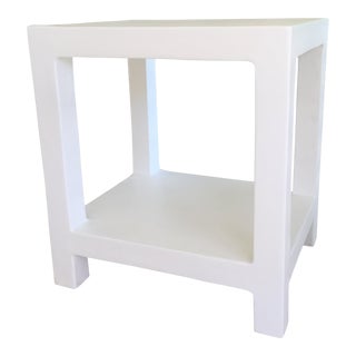 Boho Chic White Plaster "Telephone" Side Table