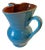 Vintage Hand-Crafted Ceramic Blue & Brown Glaze Pitcher For Sale