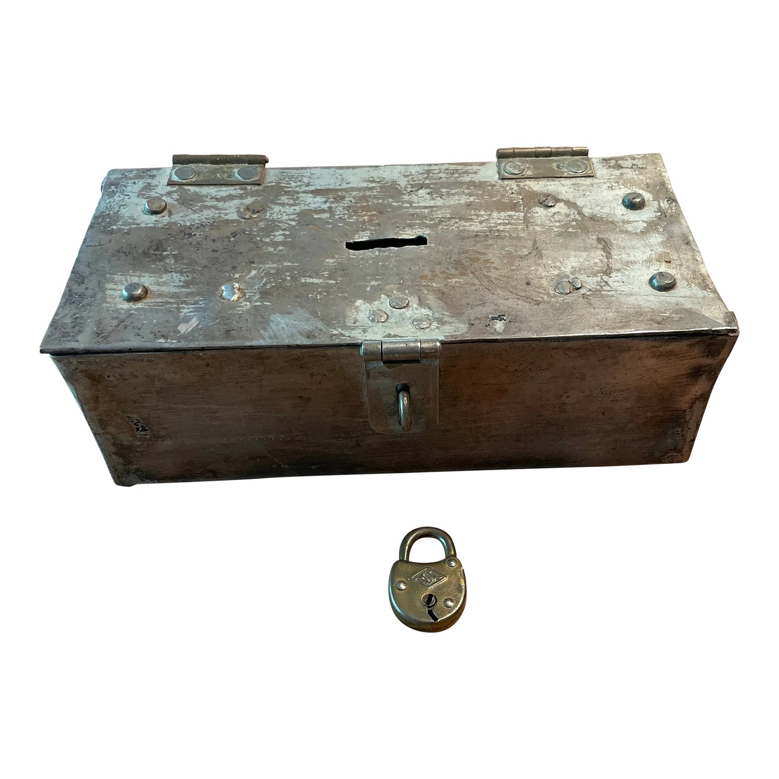Antique Money Cash Lock Box Chairish