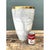 Ceramic Vintage Italian Gold Rimmed Crackle Ceramic Vase For Sale - Image 7 of 12