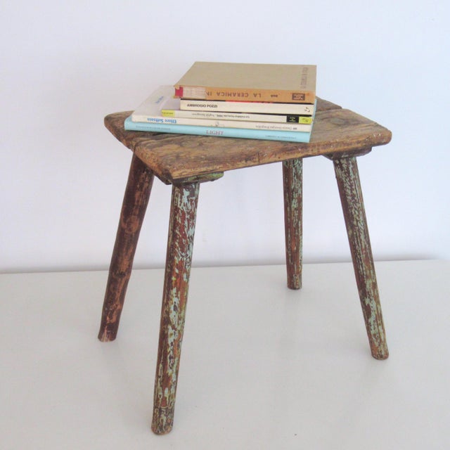 Vintage Folk Art Stool, 1920s For Sale - Image 10 of 12