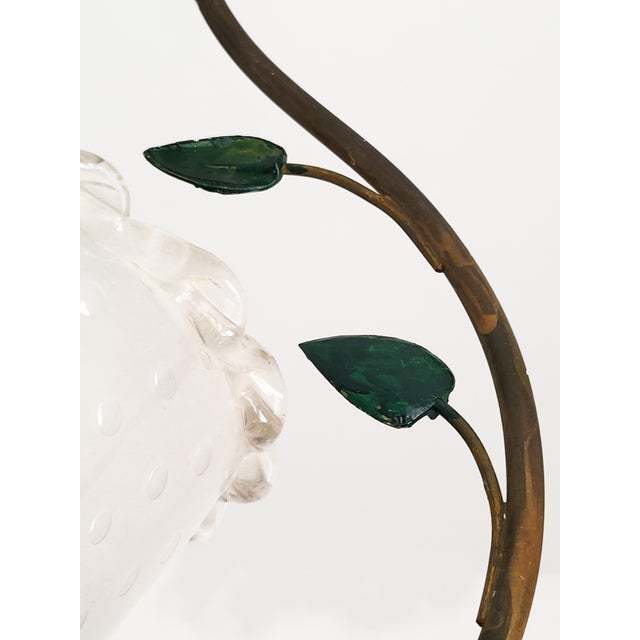 Mid-Century Murano Glass and Brass Pendant attributed to Barovier & Toso, 1950s For Sale - Image 12 of 18