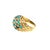 Modern Mid 20th Century 18k Yellow Gold Vintage Turquoise Studded Ring, Size 5.5 For Sale - Image 3 of 10