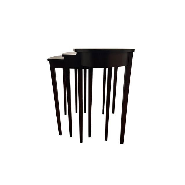 Brown Early 20th Century Mahogany Nest of Three Tables by Mersman Furniture For Sale - Image 8 of 10