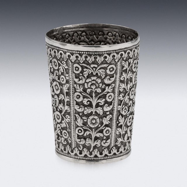 Antique 19th Century Indian Kutch Silver Beaker, 1890 For Sale - Image 4 of 15