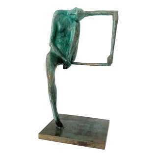 Olga Prokop-Misniakiewicz, Sitting on a Rug Hanger, Bronze Sculpture, 2023 For Sale