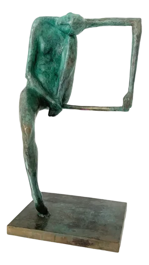 Olga Prokop-Misniakiewicz, Sitting on a Rug Hanger, Bronze Sculpture, 2023