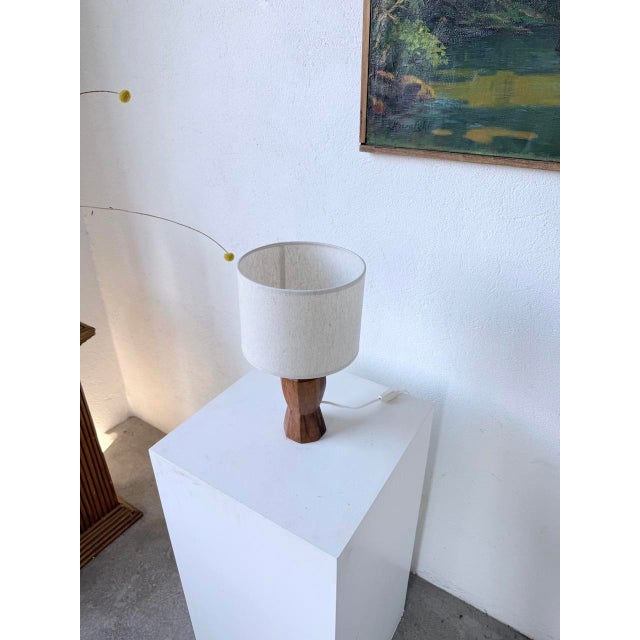 Brutalist Walnut Table Lamp, 1950s For Sale - Image 14 of 18