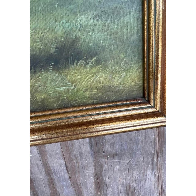 Vintage Regency Signed Oil Painting of Dog For Sale - Image 4 of 8