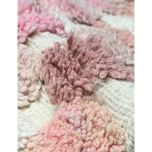 Pink Pink Textured Checkered Rug - 9.4 X 8 Ft For Sale - Image 8 of 8