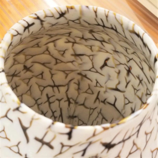 Murano, Venini & Co. Vintage Venini Murano Murrina Glass Vase Coccio For Sale - Image 4 of 8