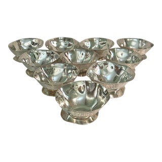 Izabel Lam New York Modernist Silver Plated Sorbet Desert Bowls - A Set of 10 For Sale