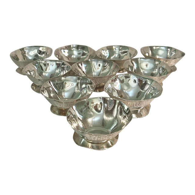 Izabel Lam New York Modernist Silver Plated Sorbet Desert Bowls - A Set of 10 For Sale