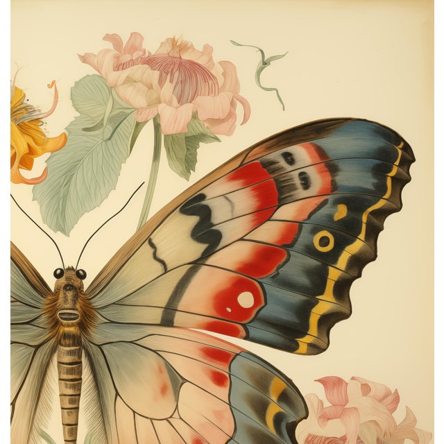 Butterfly and Flowers No. 20 – Fine Art Print This elegant fine art print features a magnificent butterfly displayed among...