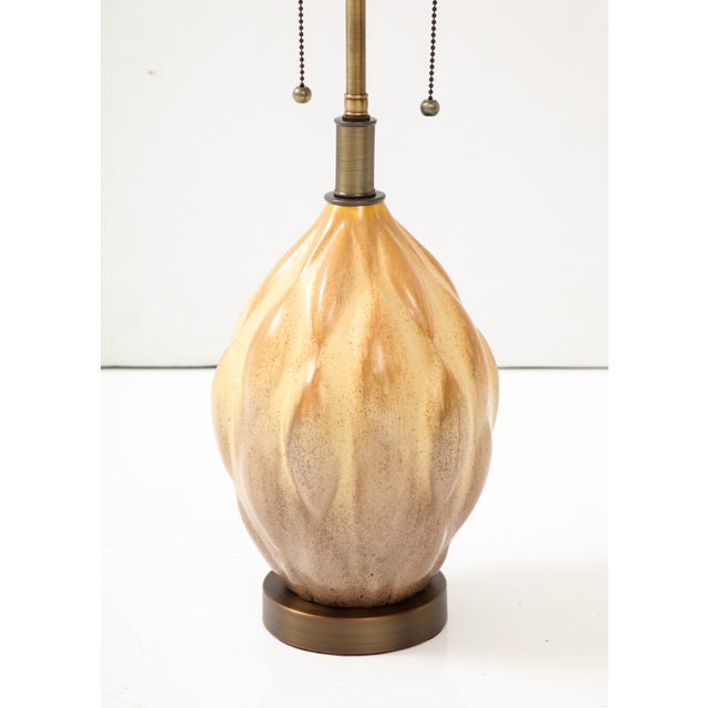Mid 20th Century Gourd Shaped Ceramic Lamp in the style of Axel Salto For Sale In New York - Image 6 of 8