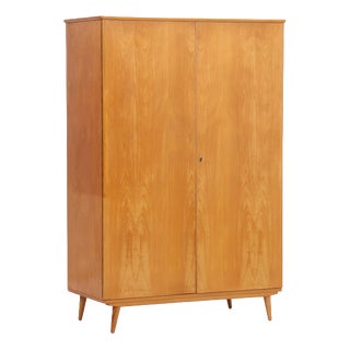 Mid-Century Wooden 2-Door Wardrobe For Sale