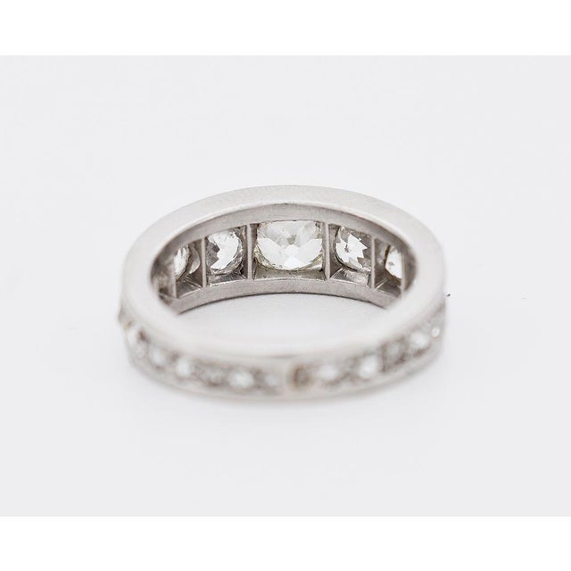 Circa 1930 Art Deco Platinum Diamond Old Cut Band, 1.5 Carats, French For Sale - Image 4 of 4