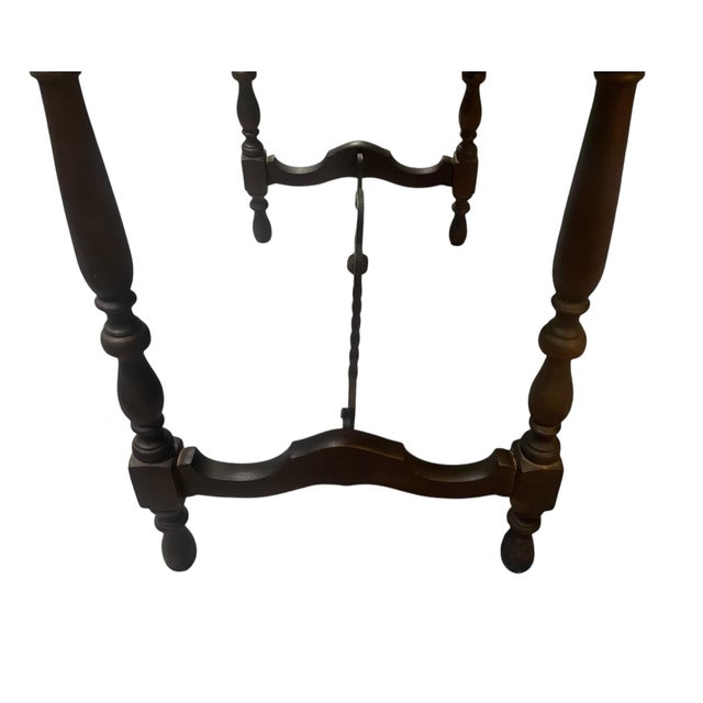 Metal Early 20th Century Spanish Walnut With Wrought Iron Side Table For Sale - Image 7 of 9