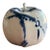 Porcelain Apple Sculpture Blue + White Jingdezhen Studio Pottery "Ping Peace & Harmony" With Internal Rattle Signed For Sale