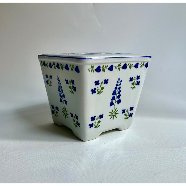 Vintage Andrea for Sadek "Blue Lupine" Porcelain Flower Brick For Sale - Image 17 of 17
