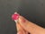 Metal Round Rubellite Pink Tourmaline Diamond Three Stone 18 Karat White Gold Ring, Size 6.5 For Sale - Image 7 of 14