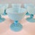 This is a beautiful set 6 of blue opaline champagne coupe glasses; 5 are in mint condition, one has a darker...