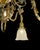 Gold Vintage Brass 2-Up 2-Down Chandelier, Etched Glass Shades, Victorian Revival Lighting Fixture For Sale - Image 8 of 18