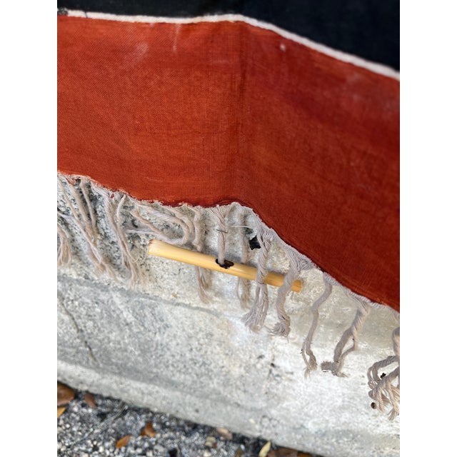 Brown Large Hand-Painted Tribal African Wall Hanging Tapestry For Sale - Image 8 of 15